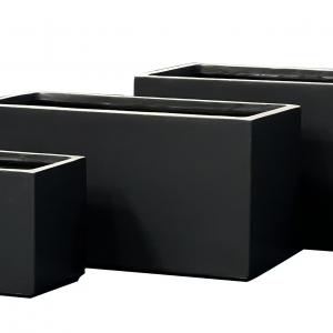 Clay Fibre Charcol Rectangular fiberglass planter pots sets of 3 - 副本 Clay Fibre Charcol Rectangular fiberglass planter pots sets of 3 - 副本