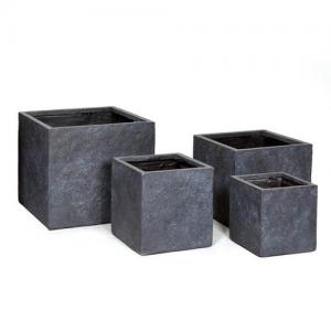 Cubi Fibre Clay Planters Atlanta Set of 3 Granite Color Cubi Fibre Clay Planters Atlanta Set of 3 Granite Color
