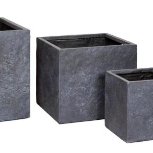 Fiber Clay Outdoor Square Planter Pots Sets of 6 with Texa Finishing Fiber Clay Outdoor Square Planter Pots Sets of 6 with Texa Finishing